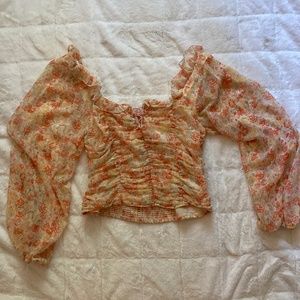 Free People Sheer Floral Top